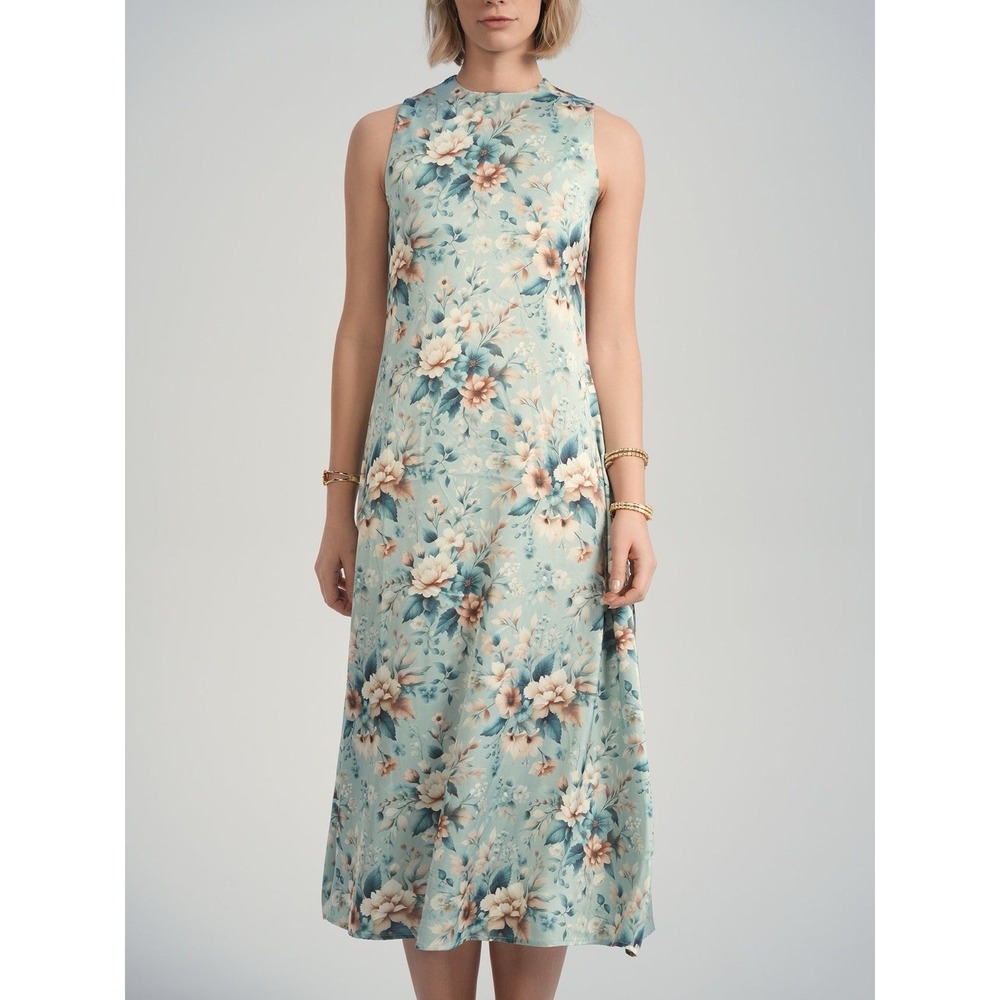 NWT Aleeza Paris Bloom Jin Floral Slip Dress Midi Shift Dress‎ Sz XS